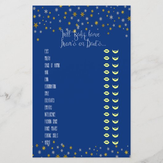 ベビートレイトリトルスターベビーシャワーゲーム (正面)