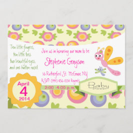 ベビートンボかわいらしシャワー招待状 招待状