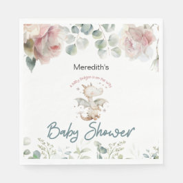 ベビードラゴンがベイビーシャワーを浴びる スタンダードランチョンナプキン