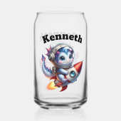 ベビードラゴンが星を探検 ガラス缶 (裏面)