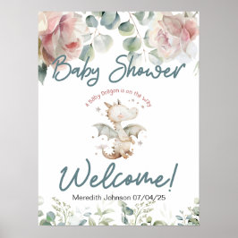 ベビードラゴンが途中にあるベビーウェルカムサイン ポスター