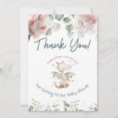 ベビードラゴンが途中ベビーシャワーありがとう サンキューカード (正面)