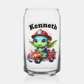 ベビードラゴンの日当たりの良い消防車の冒険 ガラス缶 (正面)