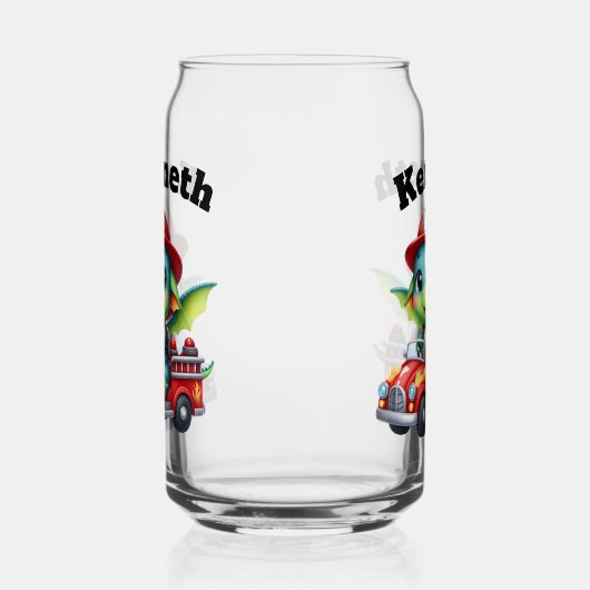 ベビードラゴンの日当たりの良い消防車の冒険 ガラス缶 (右)