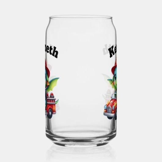 ベビードラゴンの日当たりの良い消防車の冒険 ガラス缶 (左)