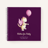 ベビードラゴンガール赤ちゃんシャワーの願い本 ノートブック (正面)