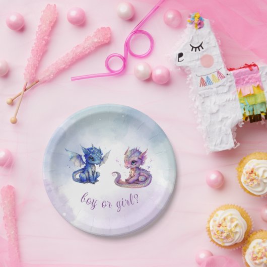ベビードラゴンズ性別によるパーティーの表示 ペーパープレート (パーティー)
