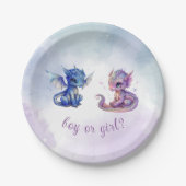 ベビードラゴンズ性別によるパーティーの表示 ペーパープレート (正面)