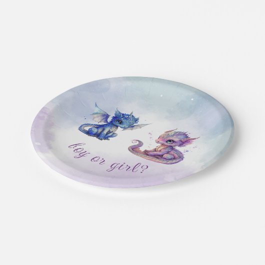 ベビードラゴンズ性別によるパーティーの表示 ペーパープレート (アングル)