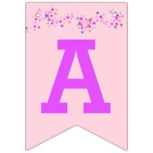 ベビードラゴンハッピーバースデー追加エイジ小さな女の子 バンティングフラッグ (第3の旗)