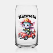 ベビードラゴン消防士おもちゃトラック ガラス缶 (裏面)