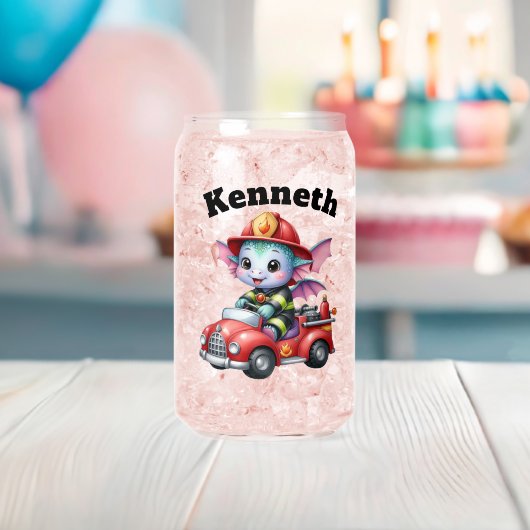 ベビードラゴン消防士おもちゃトラック ガラス缶 (インサイチュ (ベビーシャワー))