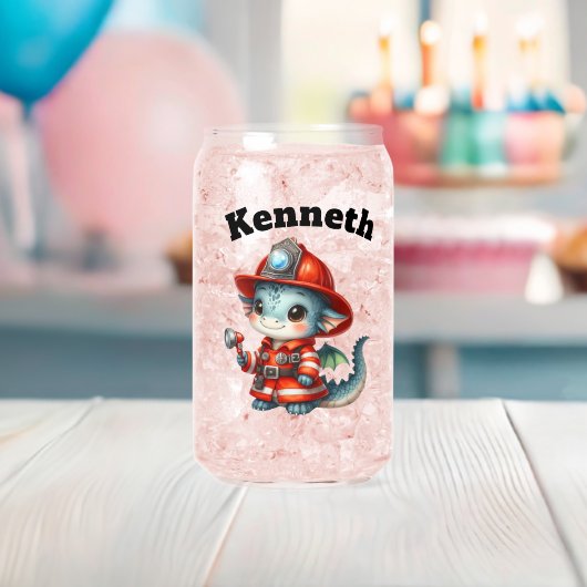 ベビードラゴン消防士救! ガラス缶 (インサイチュ (ベビーシャワー))