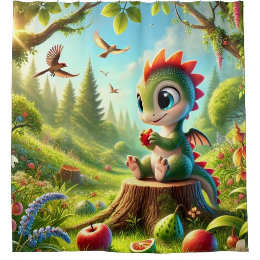 ベビードラゴン シャワーカーテン (正面)