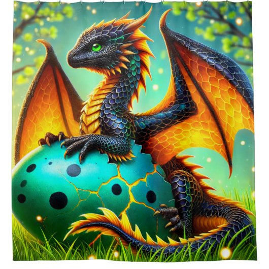 ベビードラゴン シャワーカーテン (正面)