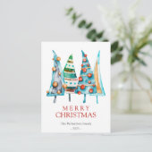 ベビードードルパインクリスマスツリーギフトホリデー ポストカード (スタンド正面)