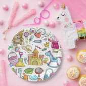 ベビードードルモダンハンドスケッチ紙プレート ペーパープレート (パーティー)