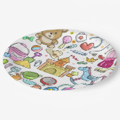 ベビードードルモダンハンドスケッチ紙プレート ペーパープレート (アングル)