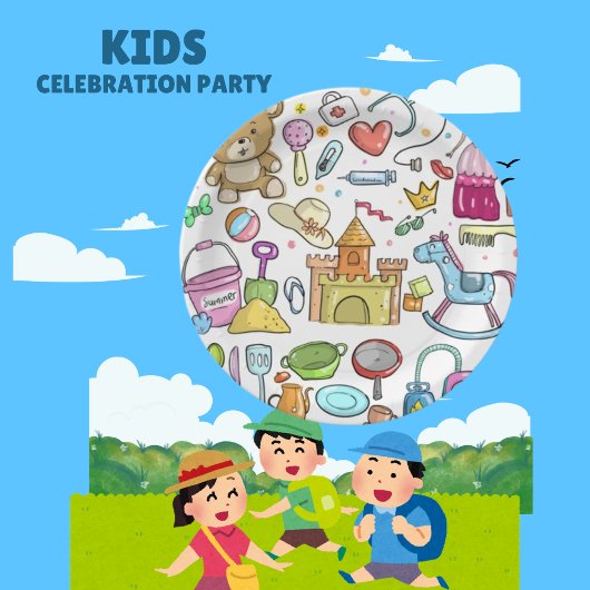 ベビードードルモダンハンドスケッチ紙プレート ペーパープレート