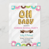 ベビードーナツ性発現パーティの招待状 招待状 (正面/裏面)