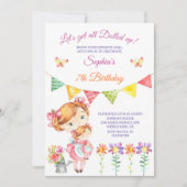 ベビードールパーティー誕生日任意の年齢 招待状 (正面)