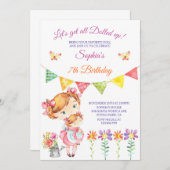 ベビードールパーティー誕生日任意の年齢 招待状 (正面/裏面)