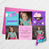 ベビードール3 フォト誕生日招待状 招待状