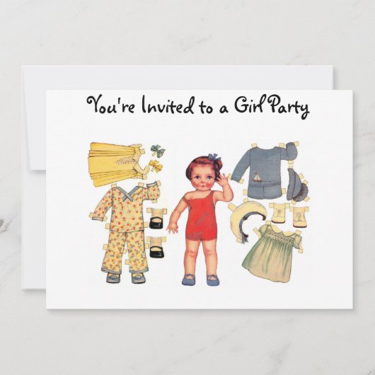 ベビードール ペーパードール ご招待状 招待状 (正面)