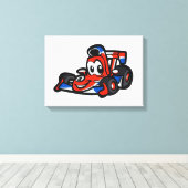 ベビーナイスカー漫画 – 背景色を選択 キャンバスプリント (インサイチュ (ウッドフロア))