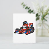 ベビーナイスカー漫画 – 背景色を選択 ポストカード (スタンド正面)