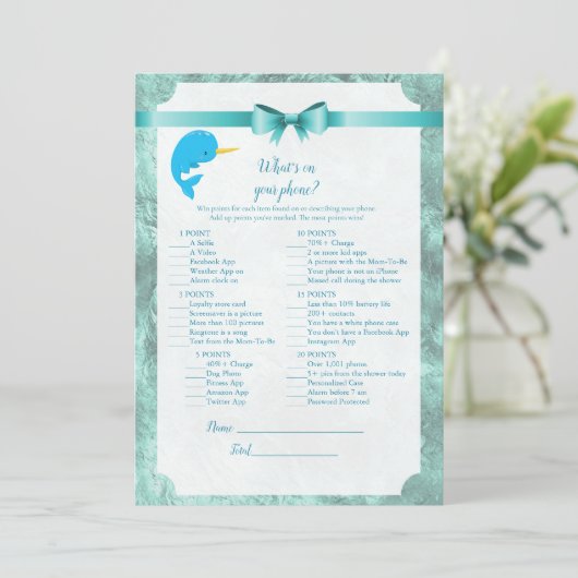 ベビーナルファルあなたの電話の赤ちゃんシャワーゲームに何がある 招待状 (スタンド正面)