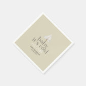 ベビーニュートラルグリーンベイビーシャワー外が冷たい スタンダードカクテルナプキン (角)