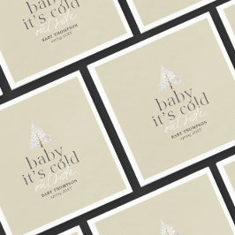 ベビーニュートラルグリーンベイビーシャワー外が冷たい スタンダードカクテルナプキン