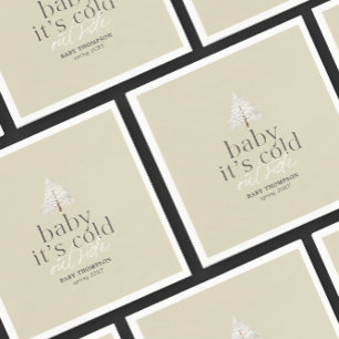 ベビーニュートラルグリーンベイビーシャワー外が冷たい スタンダードカクテルナプキン