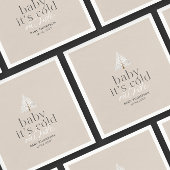 ベビーニュートラルトープ赤ちゃんシャワー外が冷たい スタンダードカクテルナプキン