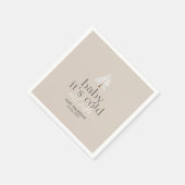 ベビーニュートラルトープ赤ちゃんシャワー外が冷たい スタンダードカクテルナプキン (角)