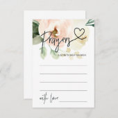 ベビーニュートラル赤ちゃんシャワーゲームカード用祈りの言葉 エンクロージャーカード (正面/裏面)