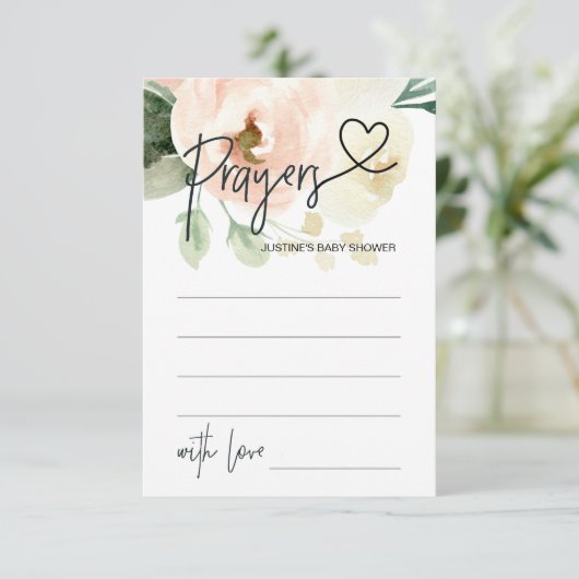 ベビーニュートラル赤ちゃんシャワーゲームカード用祈りの言葉 エンクロージャーカード (スタンド正面)