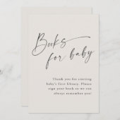 ベビーニュートラル赤ちゃんシャワーサイン用のスクリプトブック 招待状 (正面/裏面)