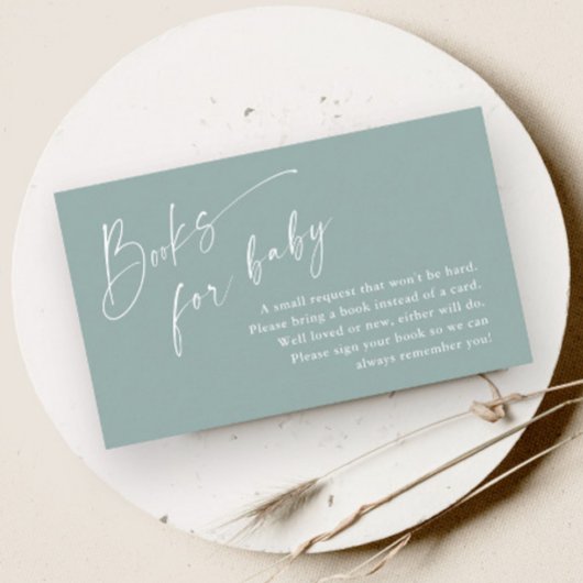 ベビーニュートラル赤ちゃんシャワー用のスクリプトブック エンクロージャーカード