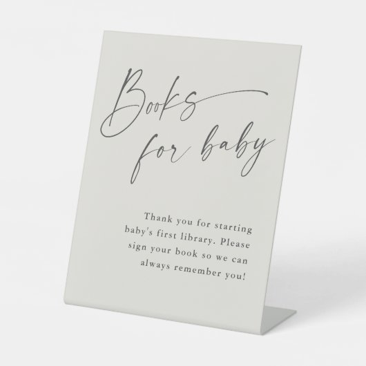 ベビーニュートラル赤ちゃんシャワー用のスクリプトブック 台座サイン (正面)