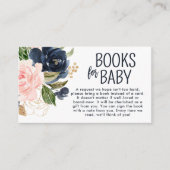 ベビーネイビーピンクフローラ用ベビーシャワーブック エンクロージャーカード (正面)