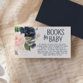 ベビーネイビーピンクフローラ用ベビーシャワーブック エンクロージャーカード