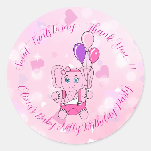 ベビーネリーバースデーパーティー ラウンドシール (正面)