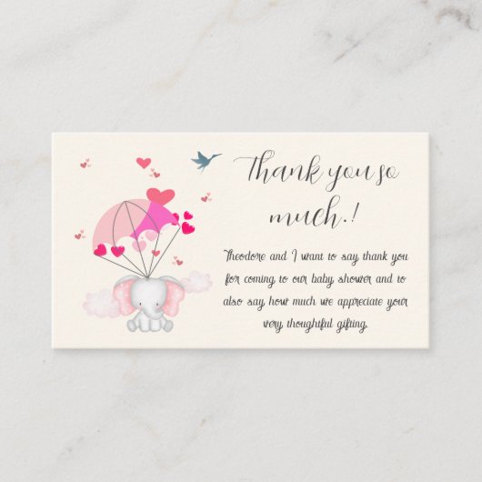 ベビーネリーベビーシャワーありがとう エンクロージャーカード (正面)