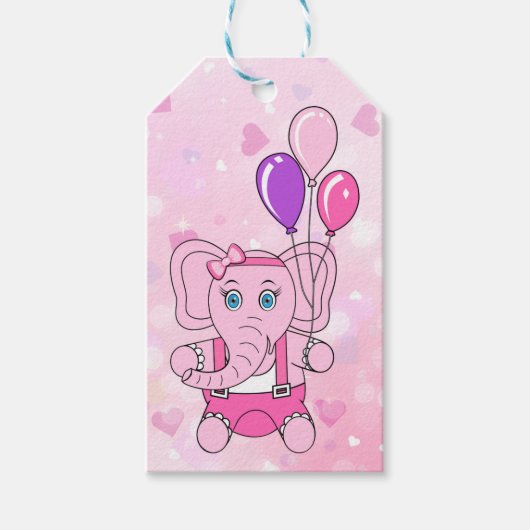 ベビーネリー誕生日パーティーの好意 ギフトタグ (正面)