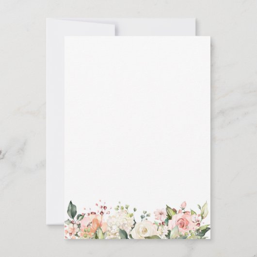 ベビーネームレースゲーム、フローラバラベビーシャワーゲーム 招待状 (裏面)