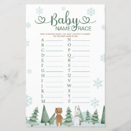 ベビーネームレースベアバニーウィンター動物テーマゲーム