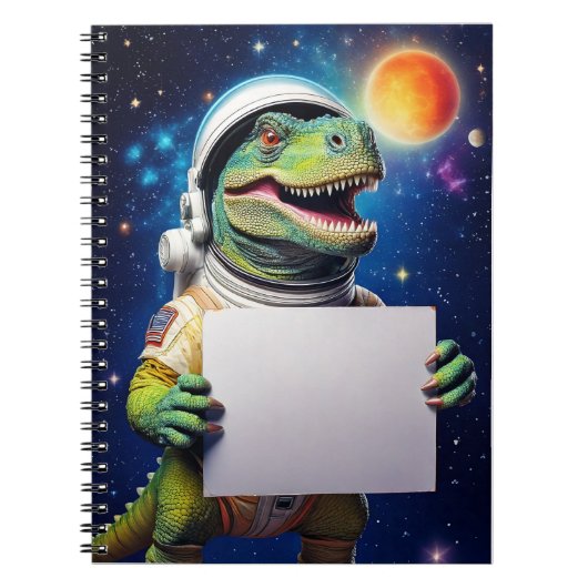 ベビーノート – 名前を付ける – 恐竜 – 宇宙 ノートブック (正面)