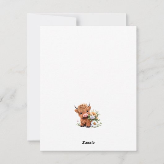 ベビーハイランドカウウィズデイジーホリデーカード シーズンカード (裏面)